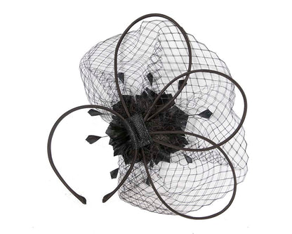 Black flower fascinator by Max Alexander