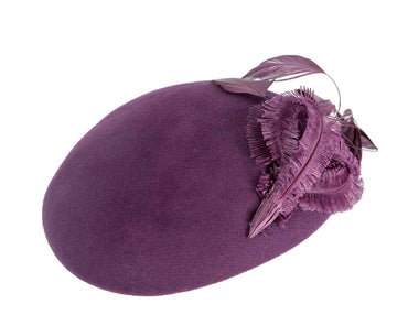 Purple winter felt beret