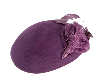 Purple winter felt beret