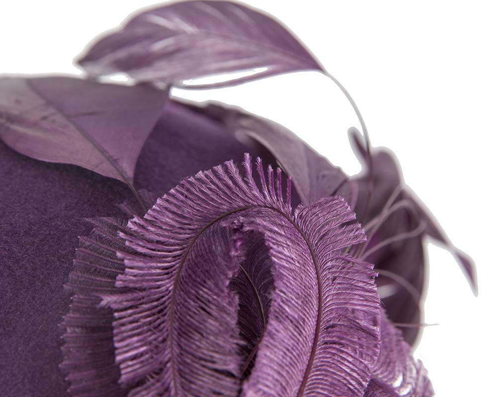 Purple winter felt beret