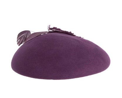 Purple winter felt beret