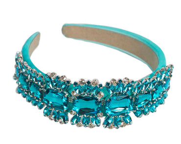 Turquoise crystal fascinator headband by Cupids Millinery-1