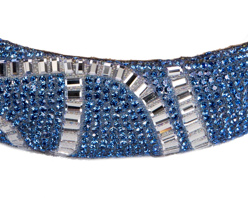 Blue and silver fascinator headband