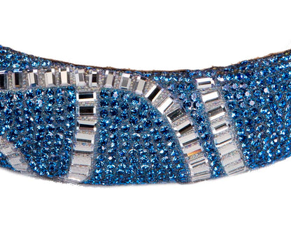 Blue and silver fascinator headband