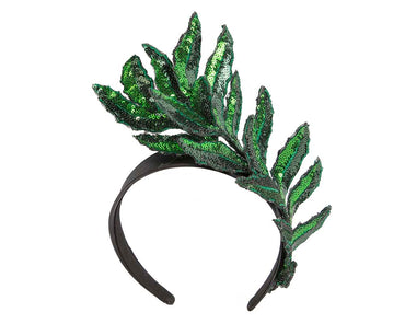 Bespoke green fascinator by Cupids Millinery