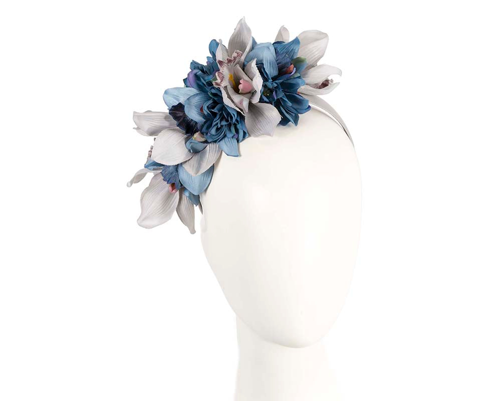 Hand made exclusive blue fascinator headband
