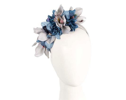 Hand made exclusive blue fascinator headband