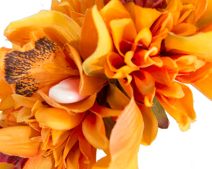 Hand made exclusive orange fascinator headband