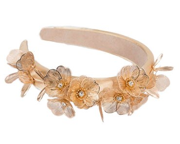Fashion gold fascinator headband by Cupids Millinery