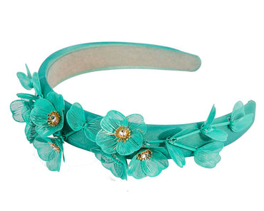 Fashion teal fascinator headband by Cupids Millinery