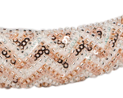 Shiny white & rose gold headband-2