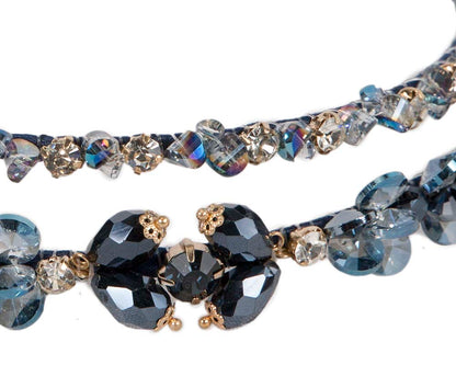 Thin and shiny blue fascinator headband