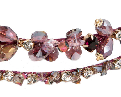 Thin and shiny purple fascinator headband