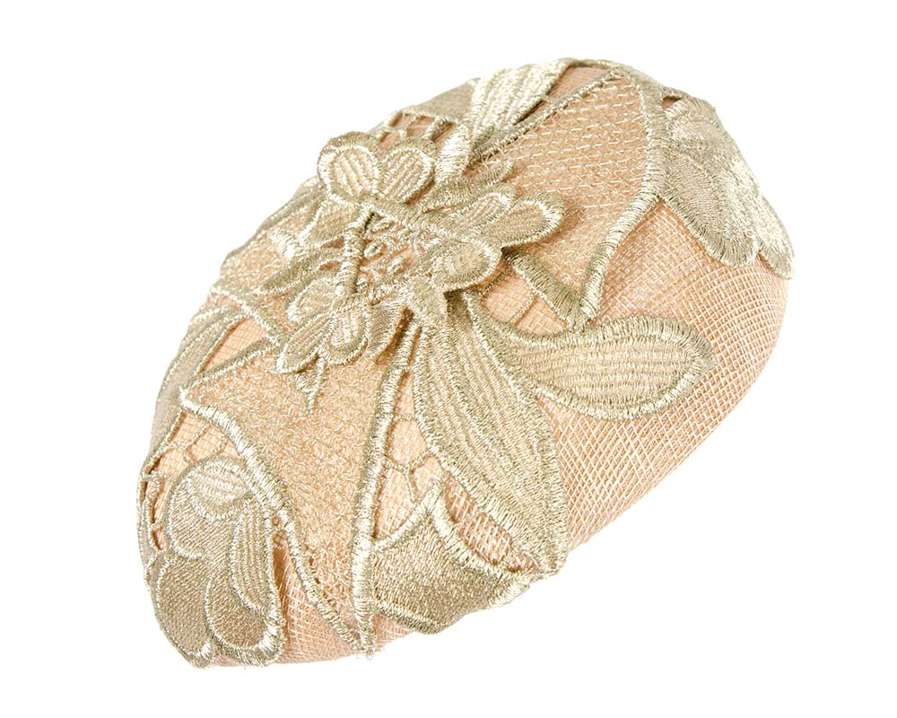 Pink and gold pillbox fascinator-1