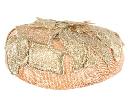 Pink and gold pillbox fascinator-4
