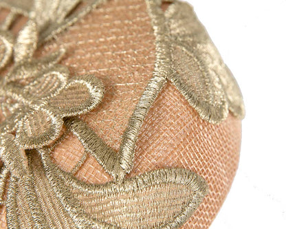 Pink and gold pillbox fascinator-3