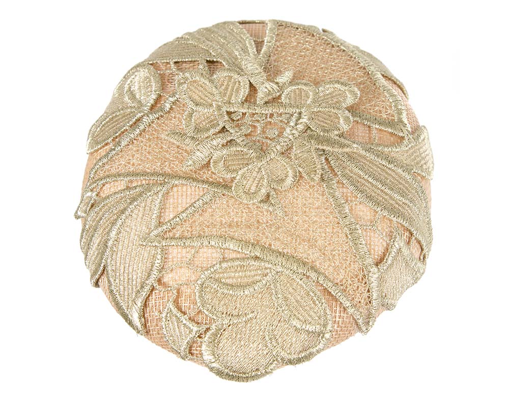 Pink and gold pillbox fascinator-2