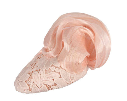 Pink lace pillbox fascinator by Cupids Millinery-3