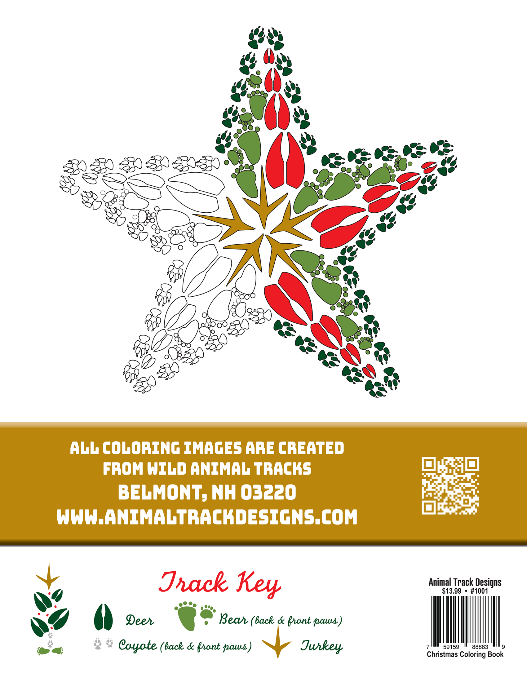Christmas Coloring Book - Animal Track Designs