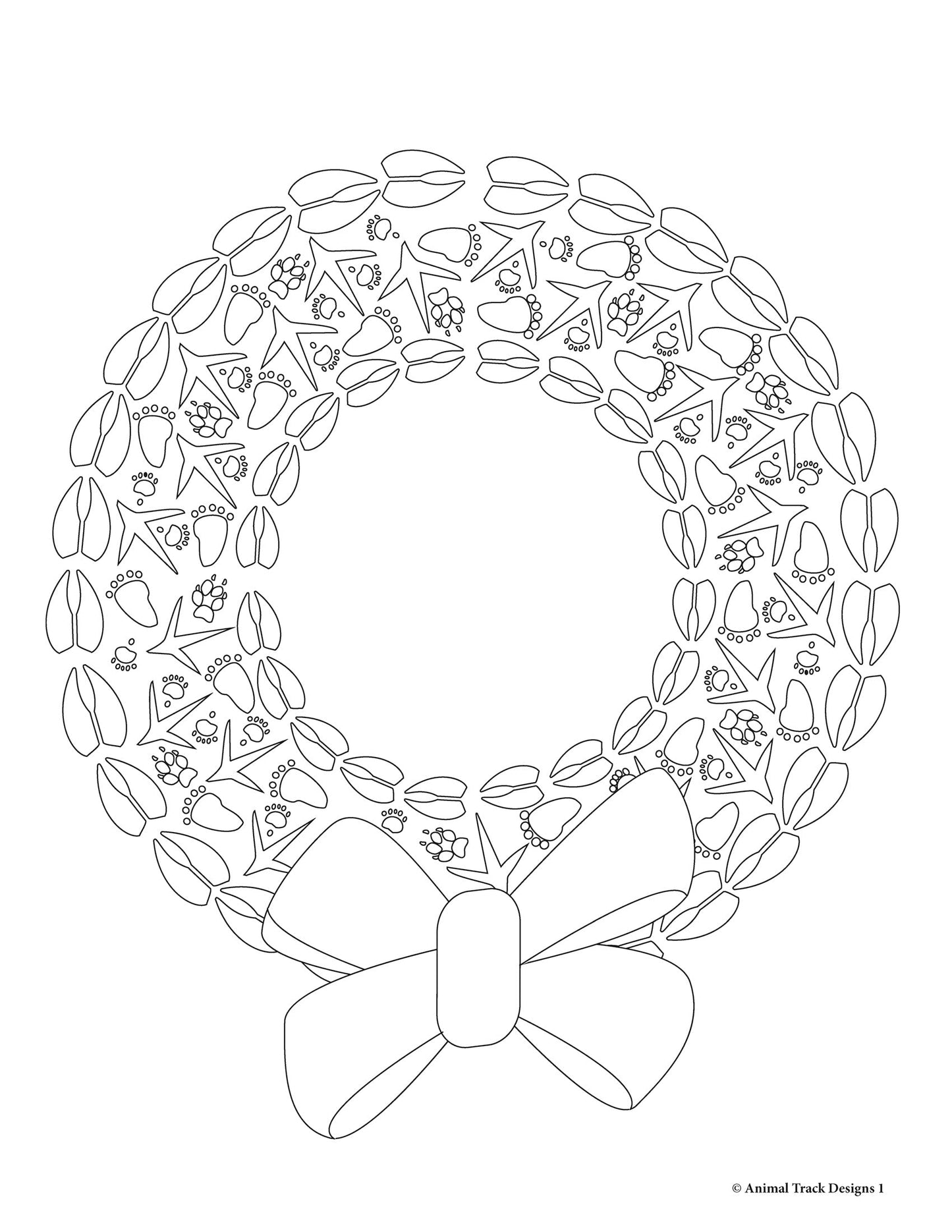 Christmas Coloring Book - Animal Track Designs