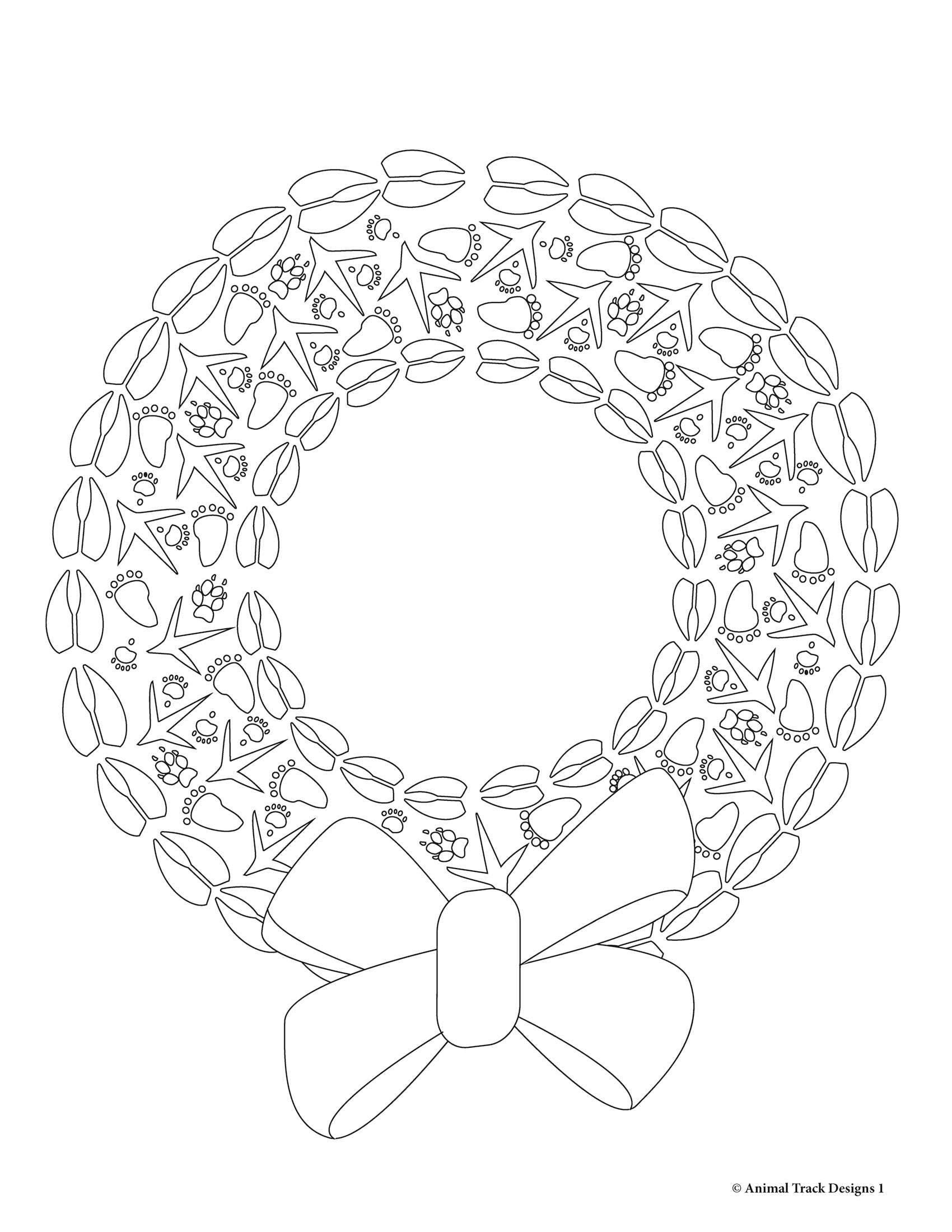 Christmas Coloring Book - Animal Track Designs