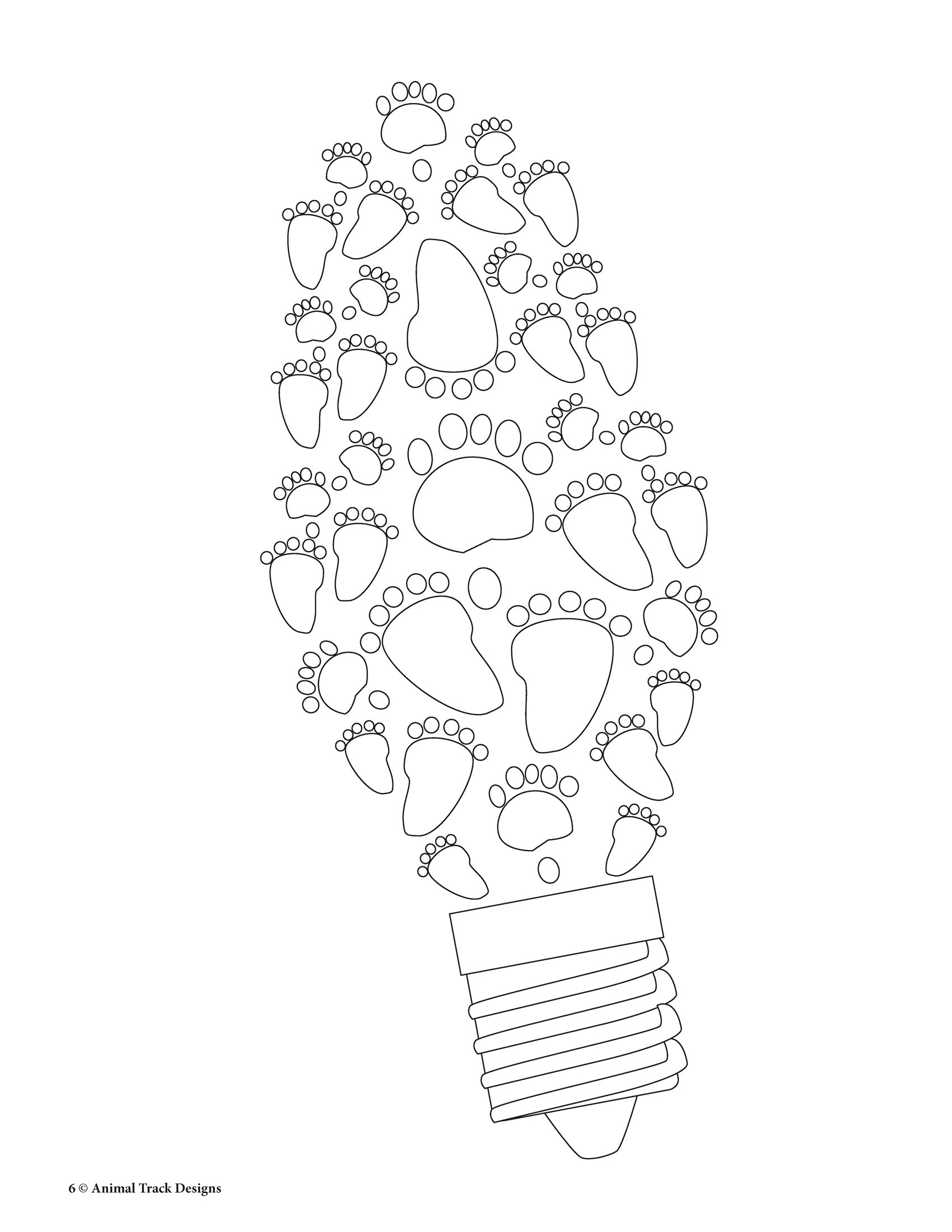Christmas Coloring Book - Animal Track Designs