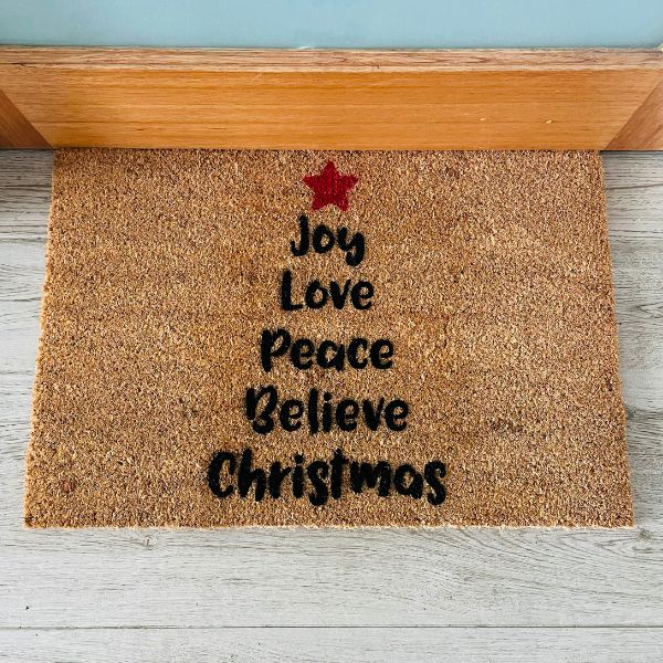 Christmas tree words doormat