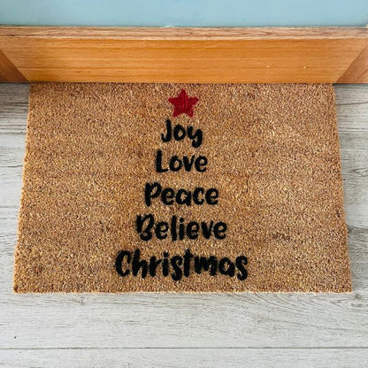 Christmas tree words doormat