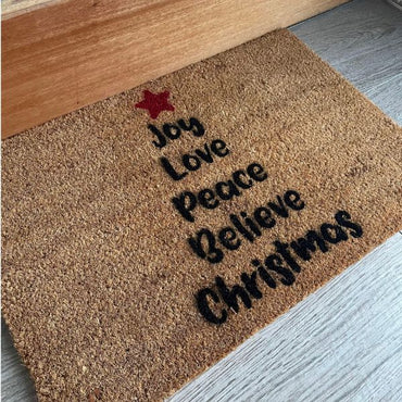 Christmas tree words doormat