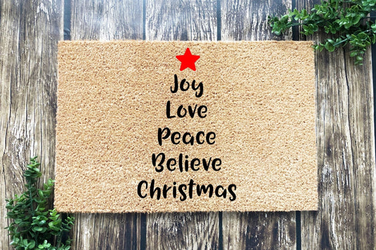 Christmas tree words doormat