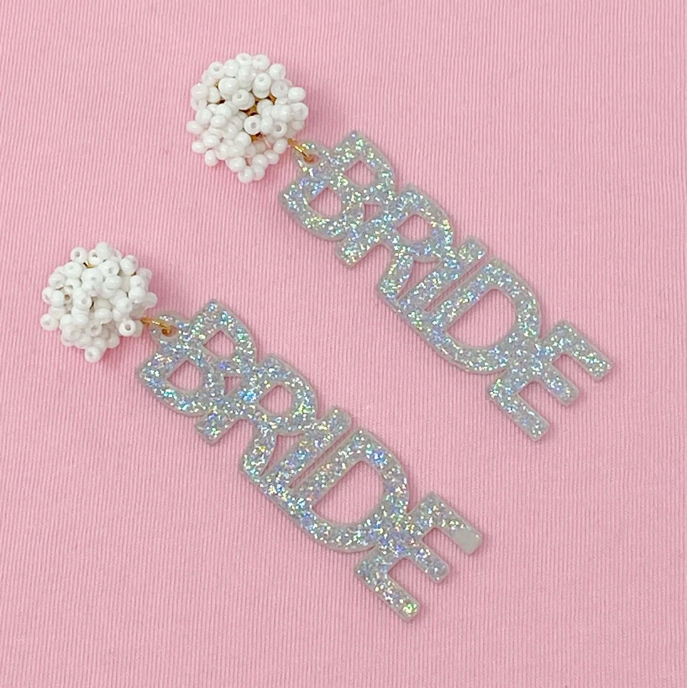 Bride Babe Cutout Acrylic Earrings-0
