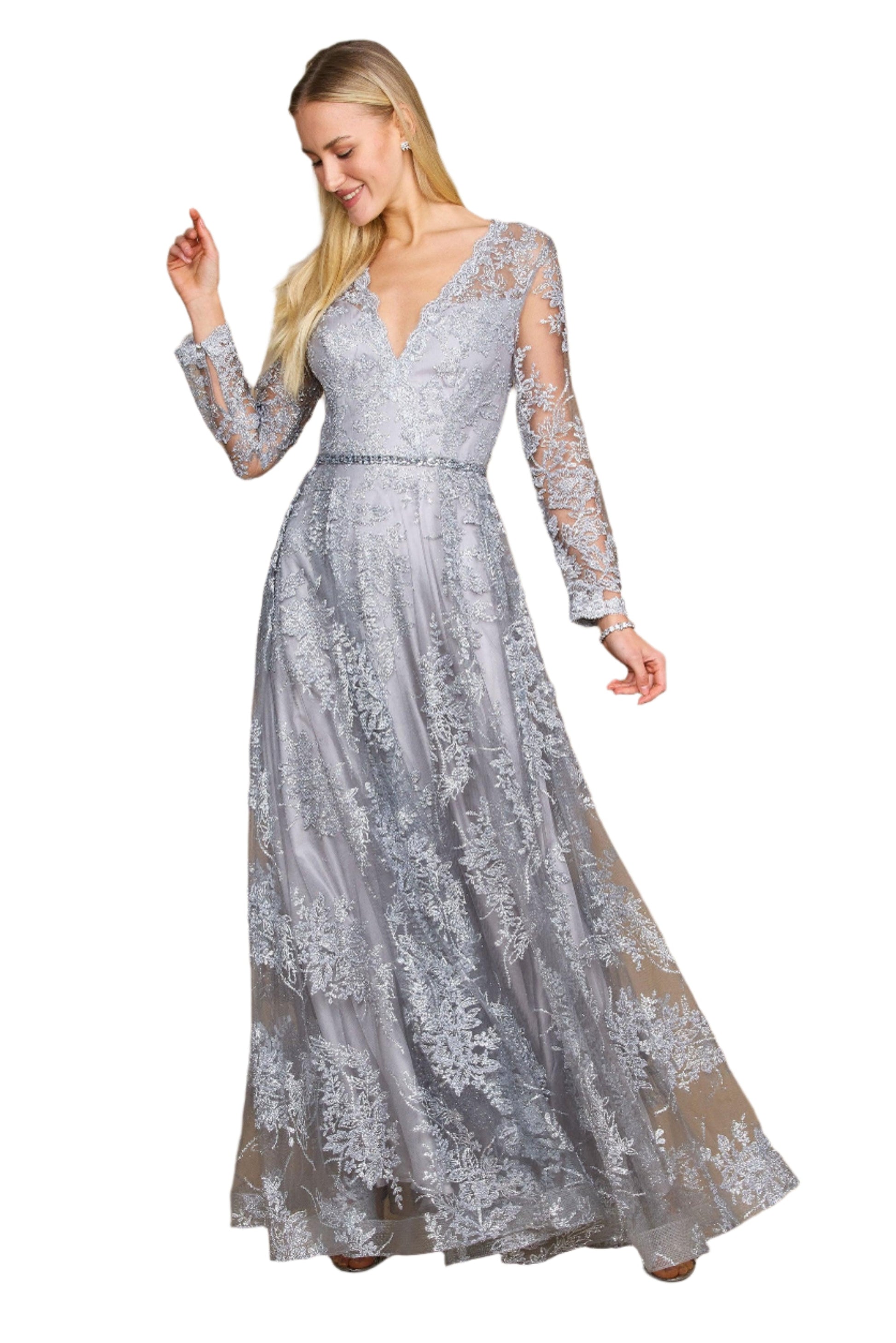 Dylan and Davids Full-Length Sleeve Formal Evening Gown Dress-2