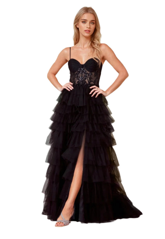 Dylan and Davids Full-Length Fuchsia Corset-Style Prom Dress Ball Gown-0