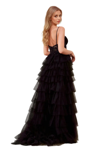 Dylan and Davids Full-Length Fuchsia Corset-Style Prom Dress Ball Gown-1