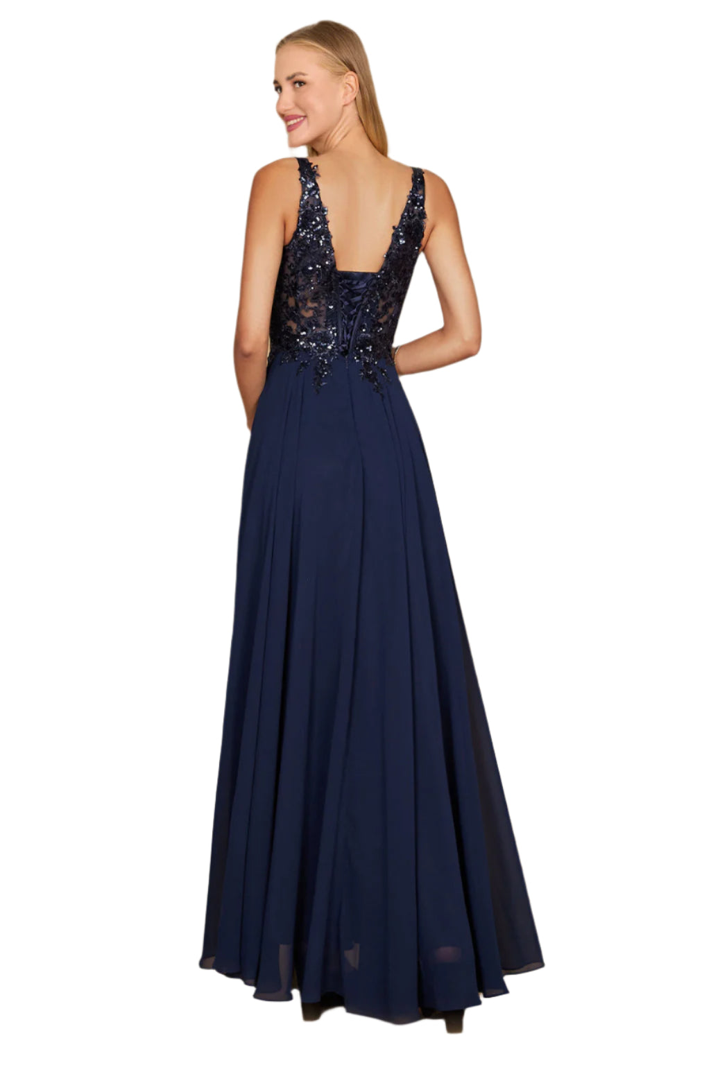 Dylan and Davids Full-Length Thick Strap Formal Gown Mother Of The Bride Dress-2