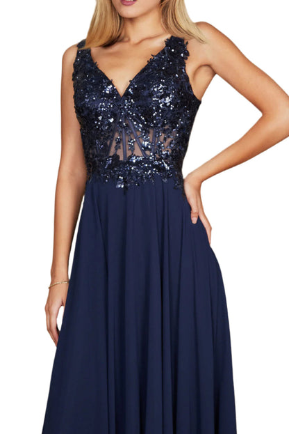 Dylan and Davids Full-Length Thick Strap Formal Gown Mother Of The Bride Dress-3