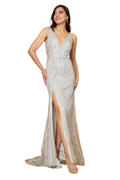 Dylan and Davids Full-Length Hand Beaded Couture Sequin Formal Gown Dress-5