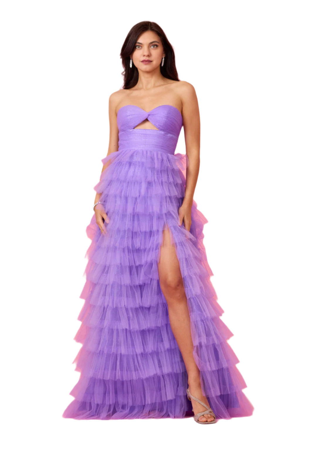 Kos Couture Strapless Ruffled Skirt Prom Dress Ball Gown-0