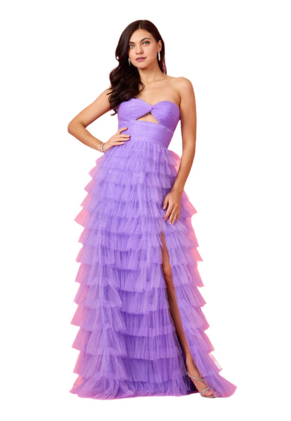 Kos Couture Strapless Ruffled Skirt Prom Dress Ball Gown-1