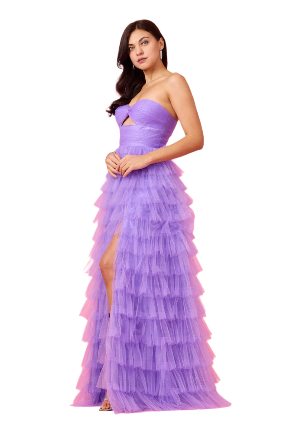 Kos Couture Strapless Ruffled Skirt Prom Dress Ball Gown-2