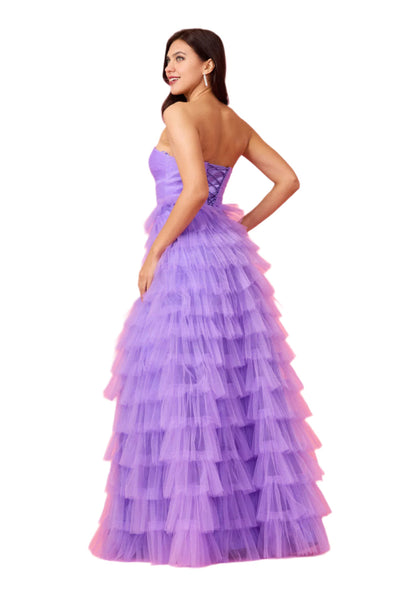 Kos Couture Strapless Ruffled Skirt Prom Dress Ball Gown-3
