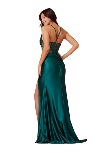 Kos Couture Full-Length Beaded Formal Gown Corset-Style Prom Dress-1