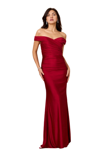 Kos Couture Full-Length Stretch Formal Gown Off Shoulder Dress-3