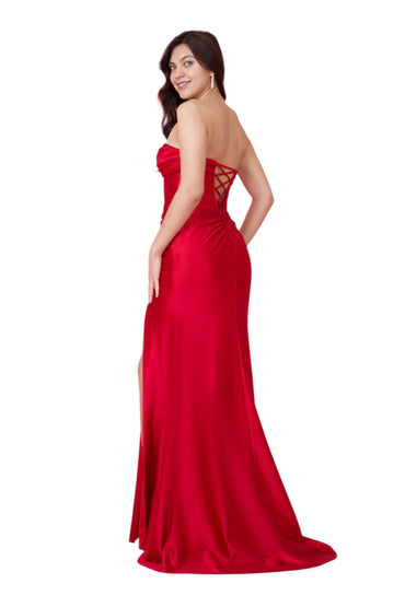 Kos Couture Full-Length Strapless Corset-Style Fitted Gown with Keyhole Detail Dress-1