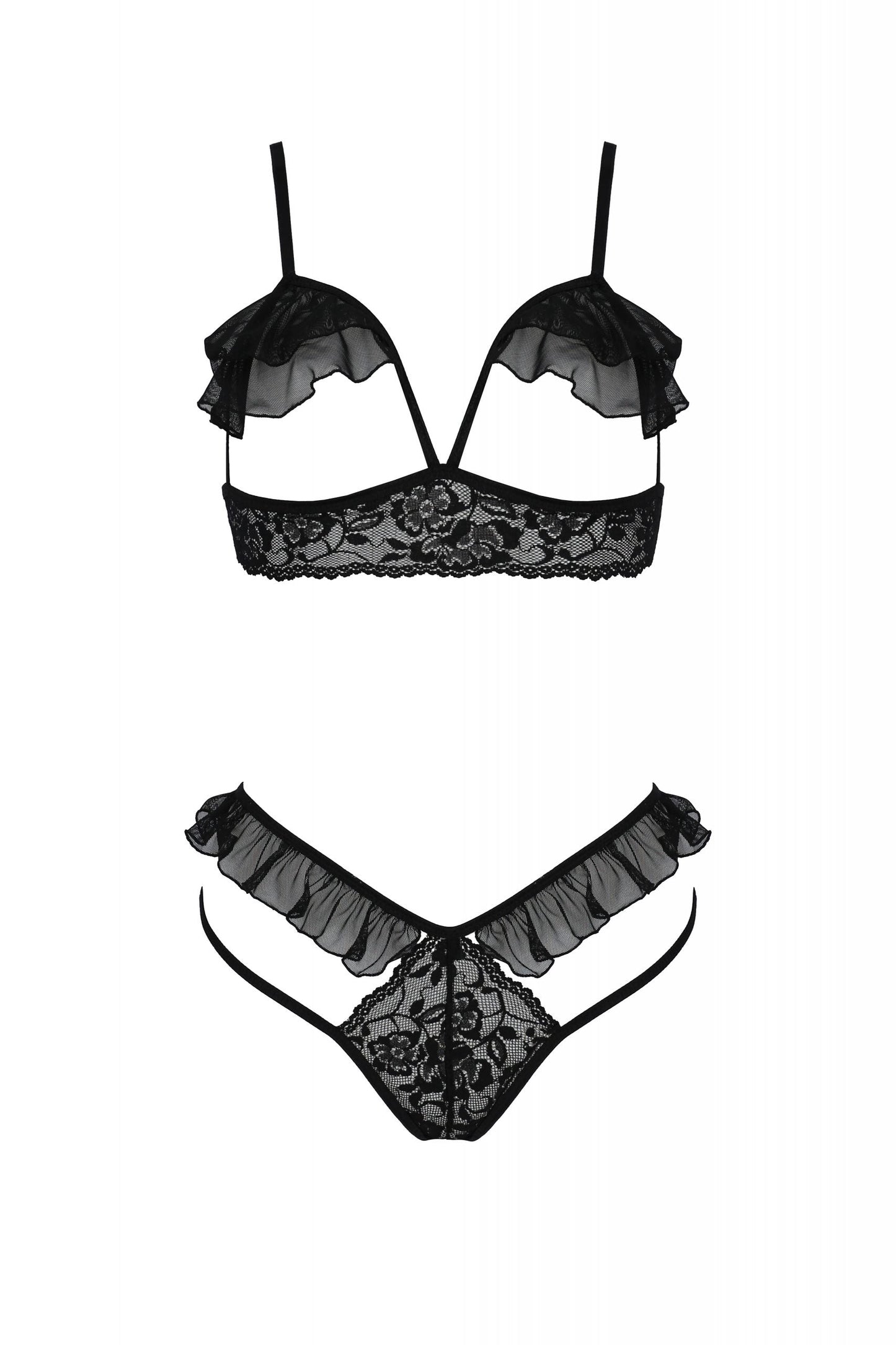 Sexy Open Cup Bra & Sheer Lace String Passion Dolly-2