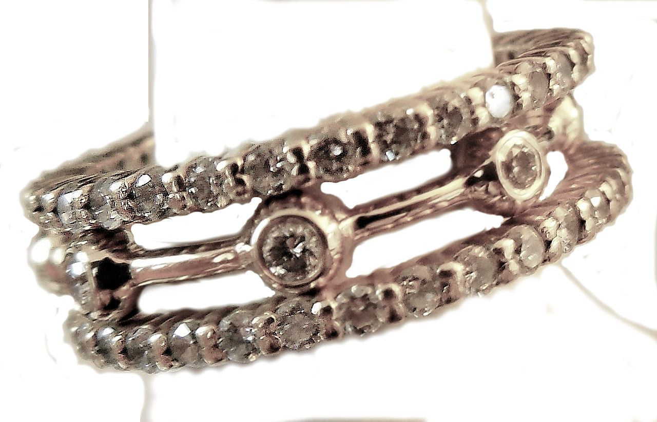 Straight Stacking Ring- 18K gold with diamonds