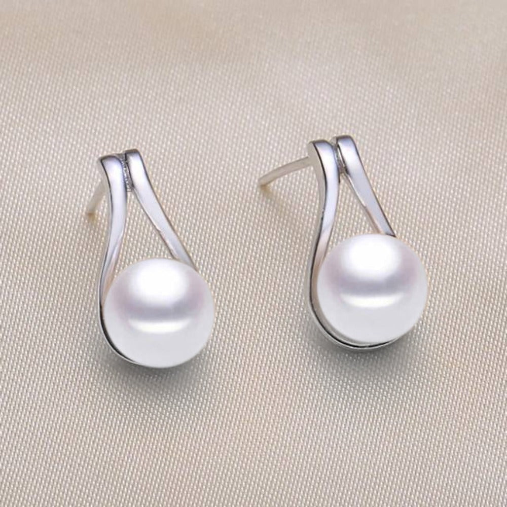 Stunning French Hook Drop Earrings made with Genuine Freshwater Pearls-1