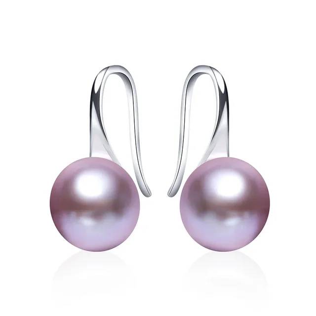 Designer French Hook Drop Earrings made with Genuine Freshwater Pearls-3