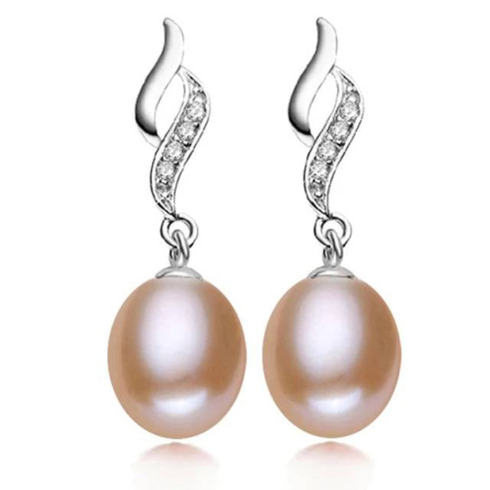 Eternal Drop Earrings Made With Genuine Freshwater Pearls-0