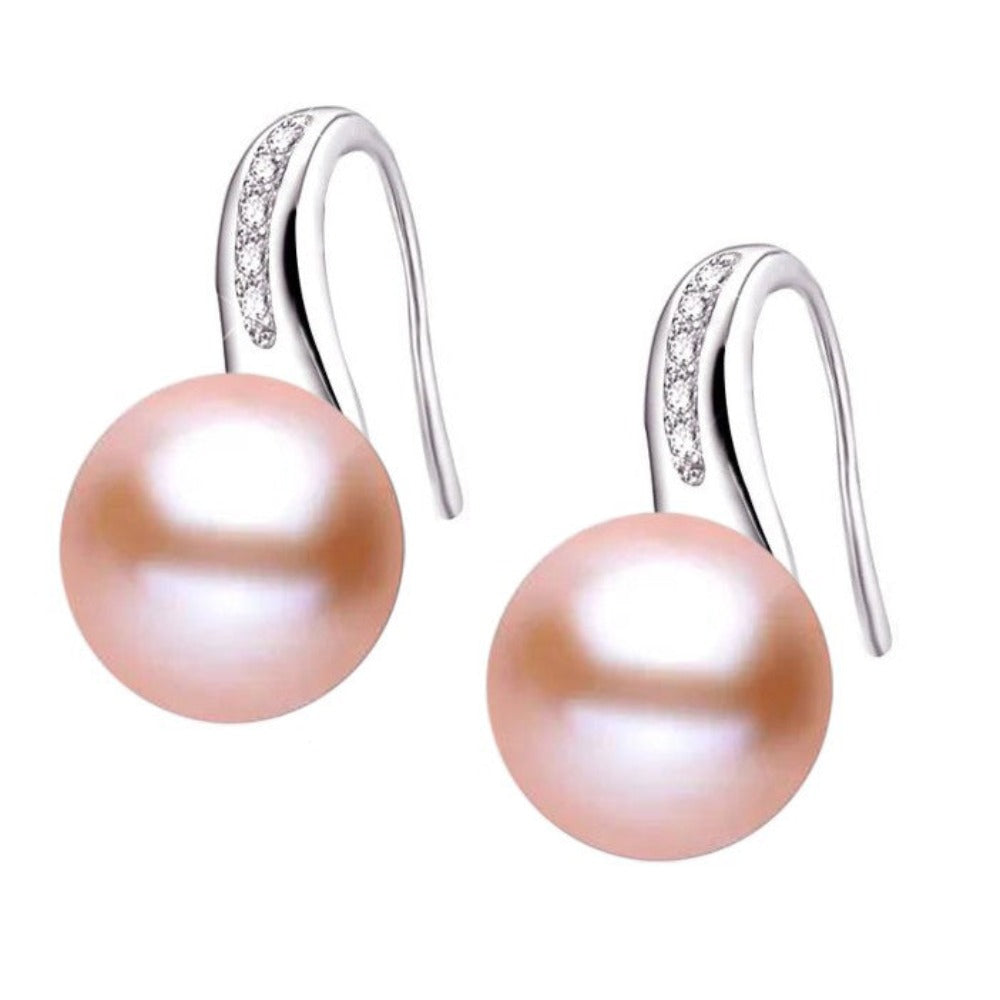 Stunning French Hook Drop Earrings made with Genuine Freshwater Pearls-2